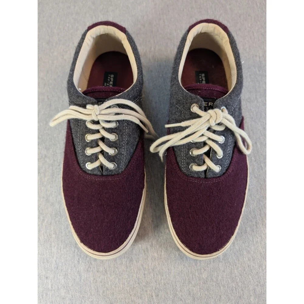 Sperry Top-Sider Men's Wool Lace-Up Casual Sneakers Purple/Gray Size 11M Good